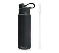 ONTA Bouteille d'eau thermos isotherme sous vide 840ML Bouteille d'eau en acier inoxydable et thermos anti-fuite Tasse à glace pour le café Peut garder l'eau chaude ou froide （noir）