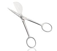 Ontaki Ciseaux à broder à double courbure pour machine - Acier au carbone de 16,5 cm - Argent brossé - Découpe de précision pour application - Pointe incurvée pour ciseaux à bec de canard - Poignée