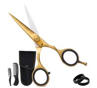 Ontaki Ciseaux Barbe Homme & Peigne Barbe, Acier Japonais, 14 cm, Or