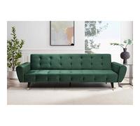Ontario Velours Vert - Canapé convertible 3 places vert