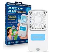 Ontel Arctic Air Ventilateur Rafraichisseur d'Air Frais Portable de Poche avec Technologie Hydro-Chill 3 Vitesses Rechargeable Sans Fil avec Béquille Intégrée