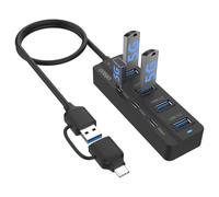 Onten Hub USB C, 7 ports USB 3.0 vers USB-C avec un adaptateur USB C vers USB 3.0. Câble de 1 m, 4 ports USB 3.0, 3 ports USB C pour Thunderbolt 3/4 MacBook Surface Pro et autres appareils USB/USB C