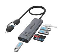 Onten Hub USB C, adaptateur USB 3.2 Gen 2 10 G, USB A/USB C vers USB A. Avec 3 ports USB A (10 G) et ports UHS-II SD/TF, lecteur de carte SD USB C UHS-II compatible avec SD/SDHC/SDXC/Micro SD