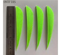 ONTFIHS-Plumes de tir à l'arc paraboliques en forme de goutte d'eau,accessoires de chasse d'empennage jaune,tir à la flèche bricolage,4 pouces,100 pièces - Type Fluorescent Green
