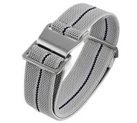 Onthelevel Sac de Parachute en Nylon élastique pour Bracelet de Montre NATO 18 mm 20 mm 22 mm 18mm Grey Black-Silver Buckle