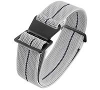Onthelevel Sac de parachute en nylon élastique pour bracelet de montre NATO 18 mm 20 mm 22 mm 18mm grey black-black buckle