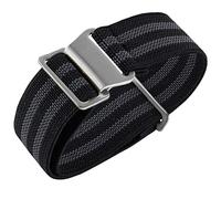 Onthelevel Sac de Parachute en Nylon élastique pour Bracelet de Montre NATO 18 mm 20 mm 22 mm 22mm BK Grey BK Grey-Silver Buckle