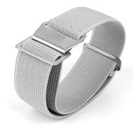 Onthelevel Sac de parachute en nylon élastique pour bracelet de montre NATO 18 mm 20 mm 22 mm 22mm grey-silver buckle