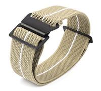 Onthelevel Sac de parachute pour ceinture élastique en nylon de l'OTAN 18 mm 20 mm 22 mm 22mm Kaki/blanc/boucle noire