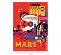 onthewall Mars, Le Grand Voyage, Voyage Spatial, Tourisme NASA, Système Solaire, Planètes Art Print Poster 50x70cm