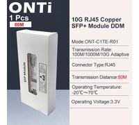 ONTi-Déchets de cuivre RJ45,fibre optique Ethernet FTTH,technologie 10GBase-Tx,compatible avec le commutateur placard Mikrotik,30m,80m,10G - Type 1pcs 80m