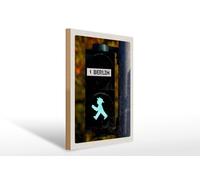 Ontrada Plaque en bois 30 x 40 cm Berlin Allemagne feu de circulation voyage