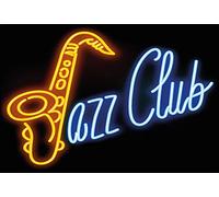 Ontrada Plaque en bois style néon Jazz Club 30 x 40 cm