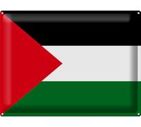 Ontrada Plaque en tôle 30 x 40 cm Motif drapeau de la Palestine