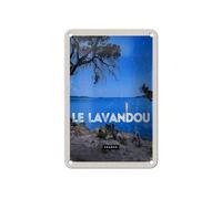 Ontrada Plaque en tôle bombée rétro Le Lavandou France 12 x 18 cm