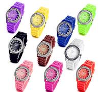 ontre Femme LANCARDO Montre Bracelet Quartz Cristal Cadran Numérique Affichage Analogique Bracelet en Silicone Bracelet Montre Femme Lot de 10