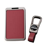 ontto Boîtier de clé de voiture en alliage de zinc en cuir NFC pour clé de voiture - Convient pour moteur Leapmotor C10 C11 C16 - Porte-clé de voiture - Accessoire rouge