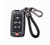 ontto Boîtier en métal en fibre de carbone pour clé de voiture Jaguar E-Pace F-Pace I-Pace F-Type XE XJ XF XK 2025 2024 2023 2022 2021 Coque de clé porte-clés 5 boutons Accessoires