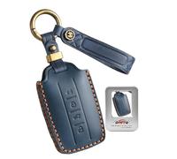 ontto Convient pour Great Wall GWM WEY Tank 300 500 Tank300 Tank500 Étui de clé de voiture en cuir avec télécommande 4 boutons Bleu