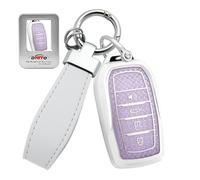 ontto Convient pour Toyota BZ4X Yaris Hybrid CHR Hilux Prius Corolla Cross 2024 2025 Subaru Solterra Coque de e voiture Bling Télécommande Protection de clé Porte-clés 4 boutons Violet