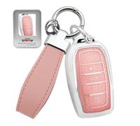 ontto Convient pour Toyota BZ4X Yaris Hybrid CHR Hilux Prius Corolla Cross 2024 2025 Subaru Solterra Coque de clé de voiture Bling Télécommande Protection porte-clés 4 boutons Rose