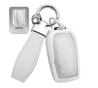 ontto Convient pour Toyota BZ4X Yaris Hybrid CHR Hilux Prius Corolla Cross 2024 2025 Subaru Solterra Coque de clé de voiture Bling Télécommande Protection de clé Porte-clés 4 boutons Blanc