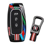ontto Coque de clé compatible avec Ford Territory EV/Titanium Taurus Kuga à partir de 2020, coque de clé de voiture intelligente avec bandes lumineuses, protection complète, noir