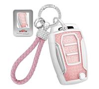 ontto Coque de clé de voiture 3 boutons en TPU cristal pour SsangYong Musso Tivoli XLV Torres Kyron Korando Rexton Stavic Coque de protection porte-clés Rose