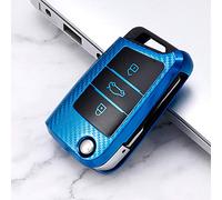 ontto Coque de e Voiture Adapté pour Audi A1 Sportback 2019-2021 A1 Sportback 30 2019 TFSI S-Line Étui Cas pour Télécommande de clé Voiture en TPU Protection de vec Porte-clés-Bleu