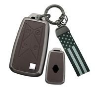 ontto Coque de e voiture Adapté pour R-enault Pickup Truck Lorry Gama Seris T C K Ignition Euro Camion Métal Cuir Housse de protection porte-clés 4 boutons - Marron