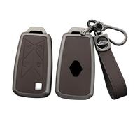 ontto Coque de e Voiture Adapté pour R-enault Pickup Truck Lorry Gama Seris T C K Ignition Euro Camion Métal Cuir Housse de Protection Porte-clés 4 Boutons - Marron A