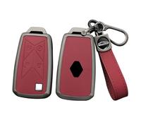 ontto Coque de e voiture Adapté pour R-enault Pickup Truck Lorry Gama Seris T C K Ignition Euro Camion Métal Cuir Housse de protection porte-clés 4 boutons A Rouge