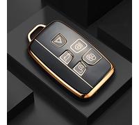 ontto Coque de e voiture avec porte-clés - Pour Land Rover Discovery Defender LR2 LR4 Range Rover Evoque Velar Jaguar XE XF XJ - En TPU - Noir