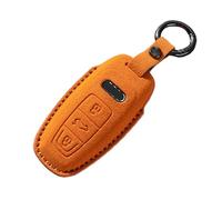 ontto Coque de clé de voiture compatible avec Audi A3 8Y A6 C8 4K A7 C8 A8 D5 Q4 Q7 Q8 E-Tron 55 RSQ8 SQ7 2020-2025 en daim 3 boutons - Orange