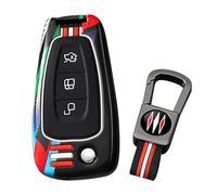 ontto Coque de e voiture - Compatible avec Ford Focus Mk3 ST Puma C-Max Transit Custom Ranger Connect - Boîtier en métal sportif - Porte-clés 3 boutons - Noir