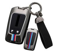 ontto Coque de clé de voiture compatible avec Isuzu D-MAX MUX Truck DMAX 2015 2016 2017 2018 2019 2020 - Boîtier de clé avec porte-clés - Accessoire de voiture - 2 boutons - A - Noir