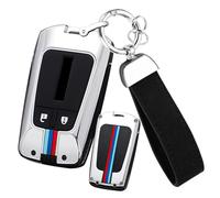 ontto Coque de clé de Voiture Compatible avec Isuzu D-Max MUX Truck DMAX 2015 2016 2017 2018 2019 2020 Boîtier de clé avec Porte-clés Boîte à clés Accessoires de Voiture 2 Boutons A Argent