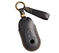 ontto Coque de e voiture - Compatible avec Mercedes S W206 W223 C260 GLE GLC 300 EQE53 AMG EQS 450 - En cuir véritable - 3 boutons - Noir