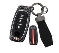 ontto Coque de clé de voiture compatible avec Nissan X-Trail T33 2023 Qashqai J12 2024 Qashqai E-Power 2025 Juke F16 2022, en fibre de carbone, métal, 3 boutons