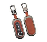 ontto Coque de clé de voiture - Convient pour Fiat 500 500CC 500L MPV Doblo Punto Evo Grande Punto Lancia Ypsilon Abarth 595 - 3 boutons - Noir et marron