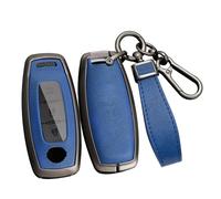 ontto Coque de clé de Voiture - Convient pour Nissan X-Trail T33 Qashqai J12 Teana Altima Ariya 2022 2023 - en métal - en Cuir - 3/4/5 Boutons - Noir et Bleu