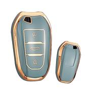 ontto Coque de clé de Voiture - Convient pour Peugeot 2008 3008 5008 308 508 508 - pour Opel Grandland X Mokka Corsa Insignia - en Silicone TPU - Gris doré