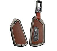 ontto Coque de clé de voiture - Convient pour Skoda Octavia A8 MK8 Seat Leon FR Mk4 Cupra Formentor - Pour VW Golf 8 ID.6 - En métal - Avec porte-clés - Noir marron