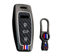 ontto Coque de e voiture Coque de protection en silicone lumineuse Convient pour Audi A3 8Y A6 C8 A7 A8 Q4 Q7 Q8 E-Tron 55 RSQ8 SQ7 2020-2025 4 boutons Porte-clés 3 boutons A Noir