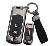 ontto Coque de clé de voiture de moto - Convient pour Honda PCX Forza 300 Airblade 125 C125 Super Cub Scooter Vario 150 - En métal - Accessoire - 2 boutons - Noir