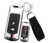 ontto Coque de clé de voiture de moto - Convient pour Honda PCX Forza 300 Airblade 125 C125 Super Cub Scooter Vario 150 - En métal - Accessoire - 2 boutons - Argenté