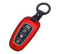 ontto Coque de clé de Voiture en ABS pour Hyundai Tucson Hybrid Nexo NX4 Grand Santa Fe Solaris Sonata 2020-2022 - 4 Boutons - Rouge A