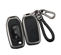 ontto Coque de clé de voiture en alliage de zinc et silicone - Convient pour Renault Kangoo 3 Twingo 3 Megane 4 Trafic 4 Clio 5 Captur Dacia Sandero Stepway Duster - Accessoire - Noir