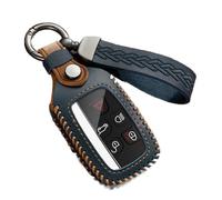 ontto Coque de e Voiture en Cuir pour Defender Discovery Evoque LR4 Range Rover Sport Jaguar XE XF XJ Télécommande Porte-clés en Cuir Bleu