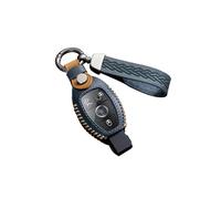 ontto Coque de clé de voiture en cuir pour Mercedes Benz Classe A B C E G K R S AMG CLA GLA VITO GLE ML GLK CLK Porte-clés Accessoires Sac de protection pour clés Bleu